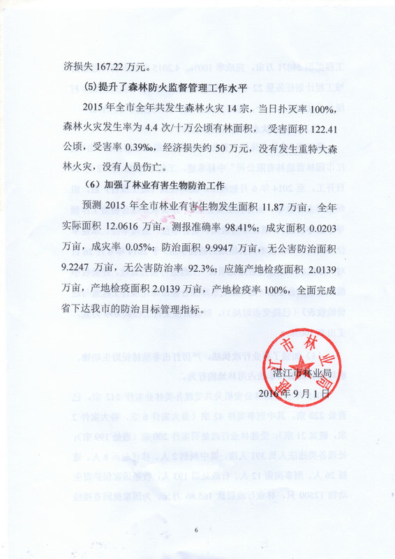 湛江市林业局2015年部门决算说明（汇总）