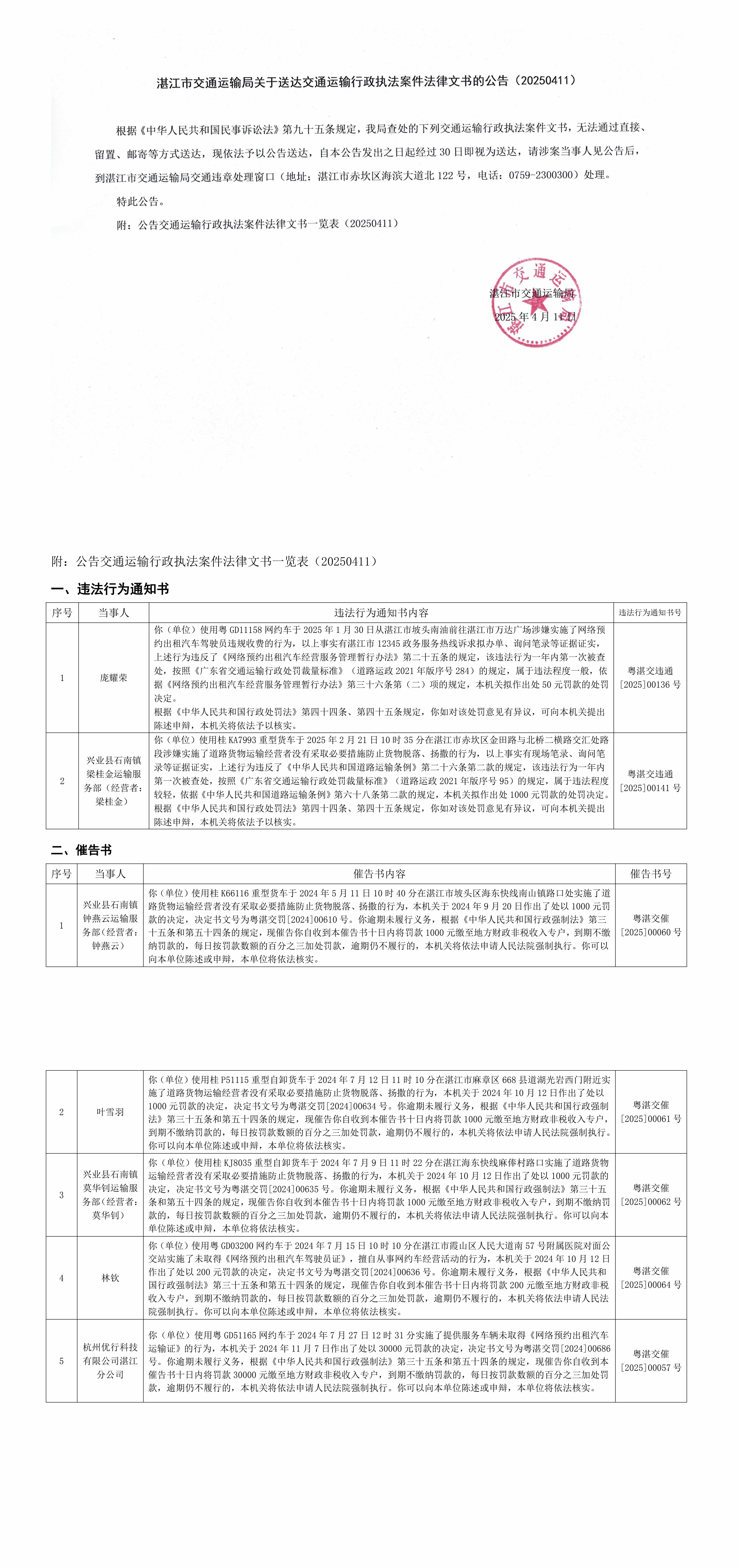 湛江市交通运输局文书送达公告20250411.jpg