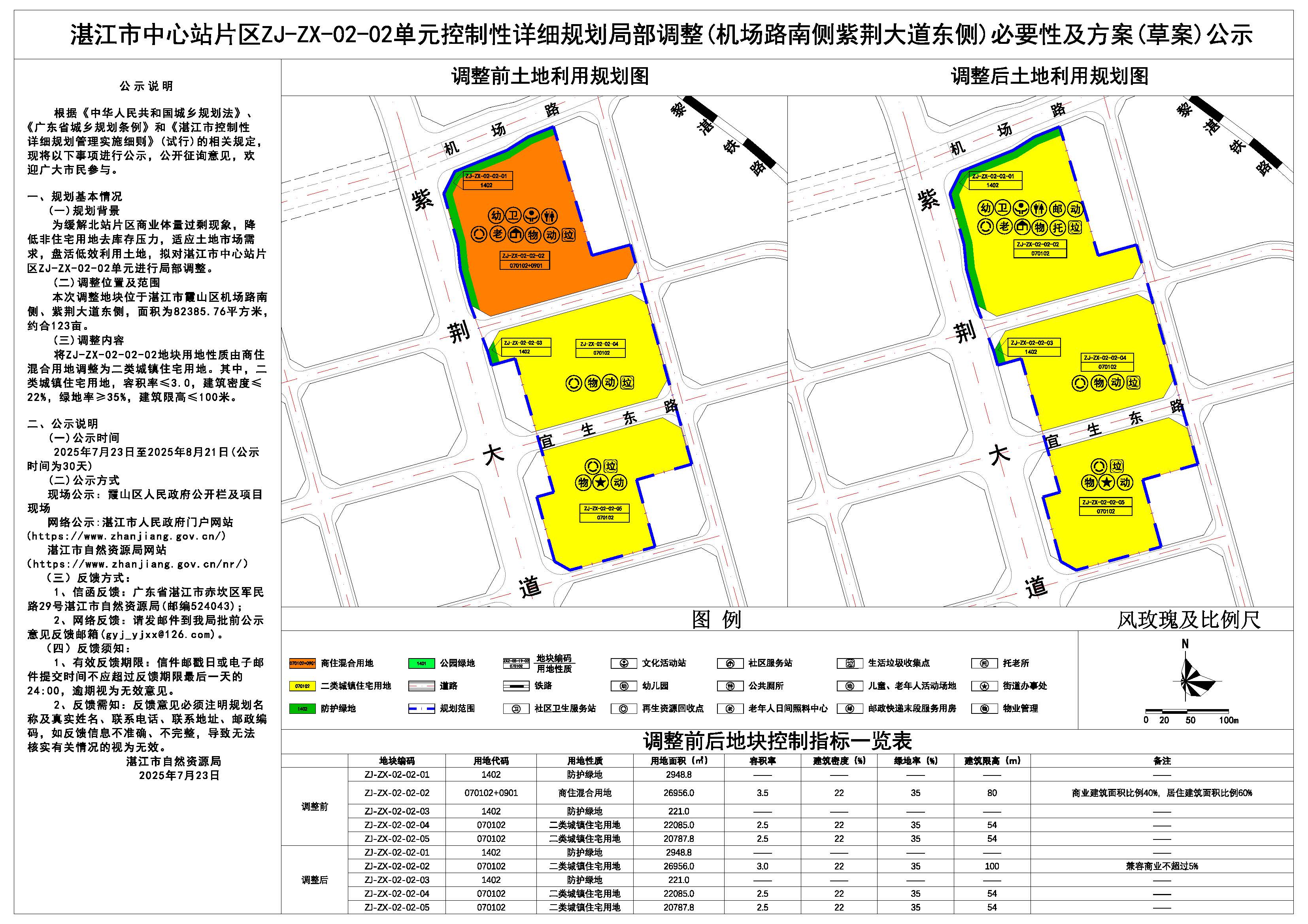 《湛江市中心站片区ZJ-ZX-02-02单元控制性详细规划局部调整（机场路南侧紫荆大道东侧）》必要性及方案（草案）公示.jpg